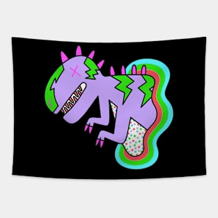 Kids Dino  Colorful  Art Tapestry