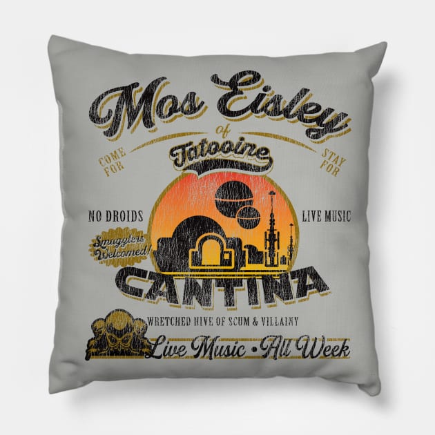 Mos Eisley Cantina Lts Worn Out Pillow by Alema Art