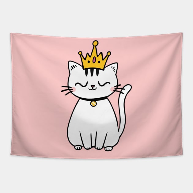 Cat With Crown Tapestry by SOS@ddicted