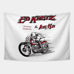 The Legendary Motorcycle Racer The iron Man Ed Kretz Tapestry