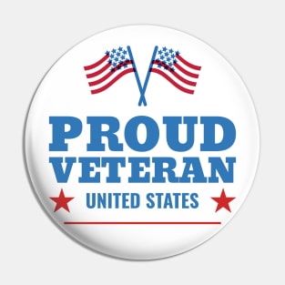 Proud Veteran USA Veterans Day Pin