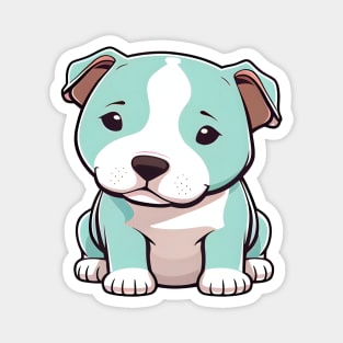 Cute Kawaii Blue Pitbull Puppy Magnet