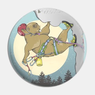 Capybara rock climbing Pin