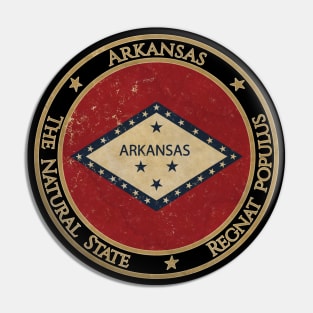 Vintage Arkansas USA United States of America American State Flag Pin