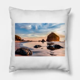 Houda Beach at sunset Pillow