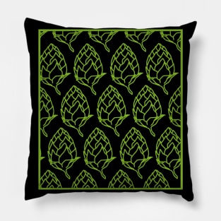 Beer Hops Pattern Green Pillow