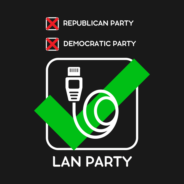 Republican Party - Democratic Party - LAN Party / Election 2024 Humor / Funny Political Ballot by octoplatypusclothing@gmail.com