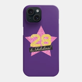 28th Birthday Gifts Women Fabulous - Pink Gold Phone Case