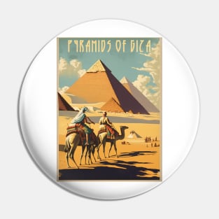 Pyramids of Giza Vintage Travel Art Poster Pin