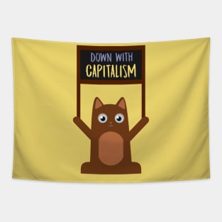 Kitty says: Down With Capitalism! Tapestry