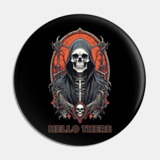 Scary Skeleton in a Robe Pin