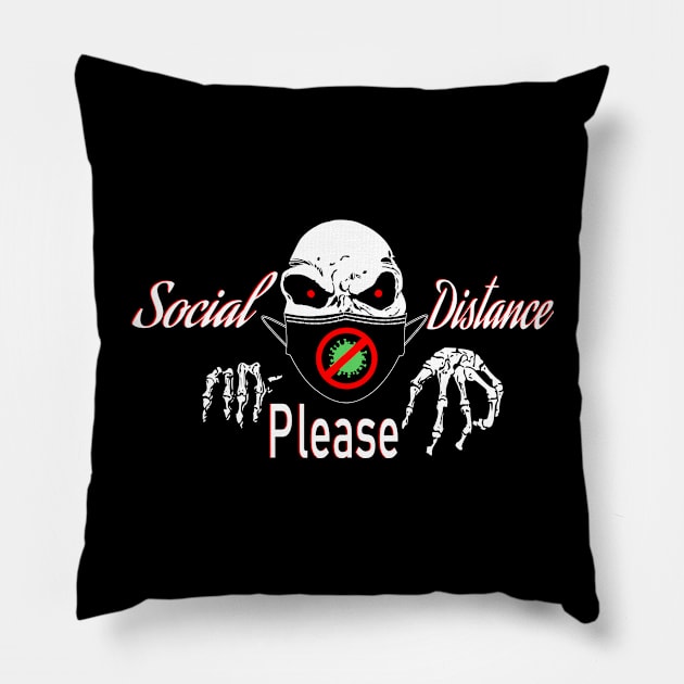 Social Distance Please Pillow by DesignsbyDonnaSiggy