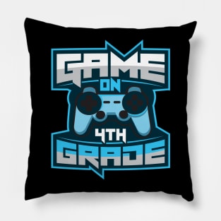 'Game On 4th Grade' Funny Video Gamer Gift Pillow