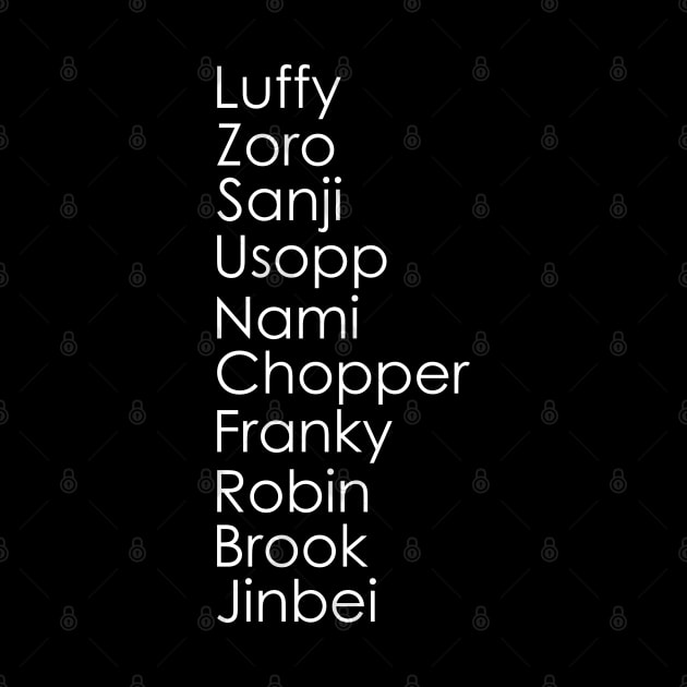 luffy zoro sanji usopp nami chopper franky robin brook jinbei by Oyeplot