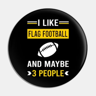 3 People Flag Football Pin