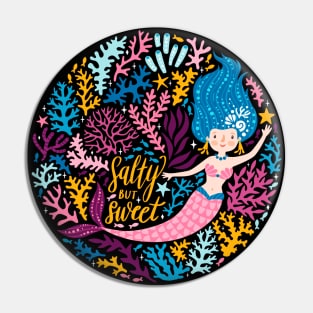 Cute Beautiful Mermaid Love Artwork Pin