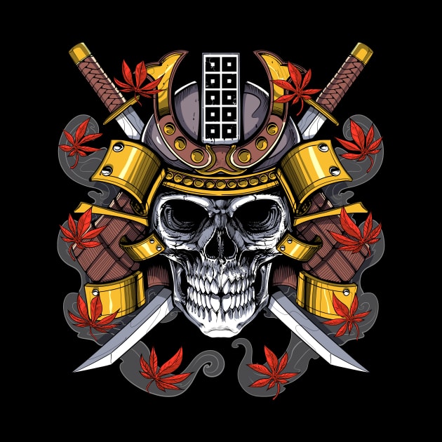 Samurai Warrior Skull by underheaven