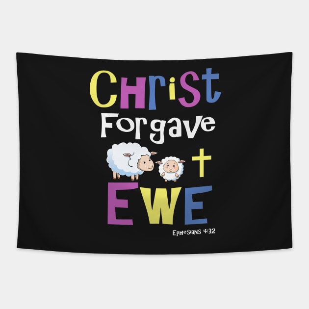 Christian Gifts for Kids - Christ Forgave Ewe Tapestry by 3QuartersToday