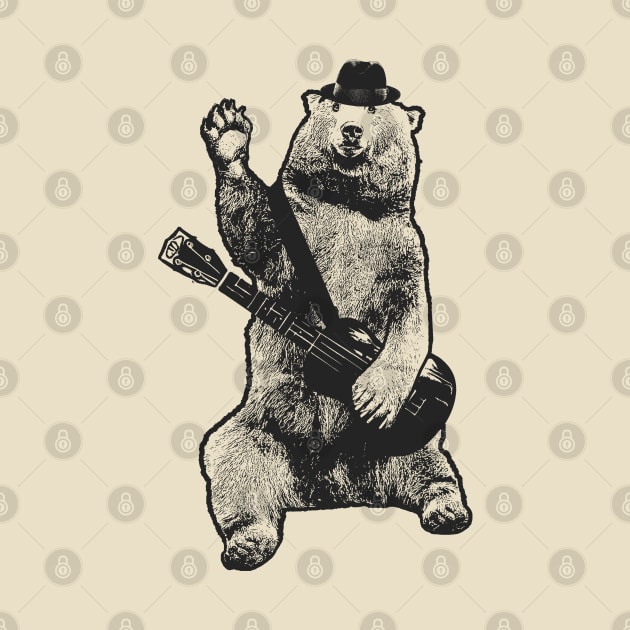 Bear wielding ukulele by dankdesigns