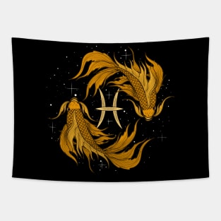 Zodiac Pisces Two Fish Birthday Gift Tapestry