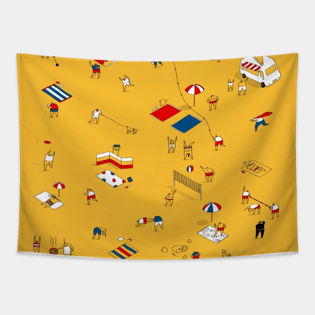 Summer Beach Fun Tapestry by dalebrains