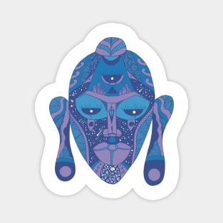 Mountain Blue African Mask 7 Magnet