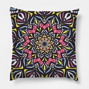 Mandala colorful flower pattern Pillow