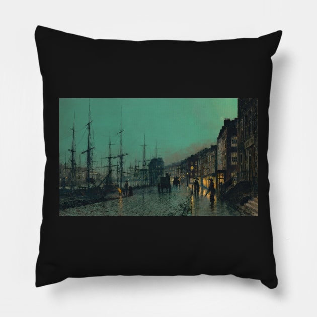 Shipping on the Clyde - John Atkinson Grimshaw Pillow by themasters