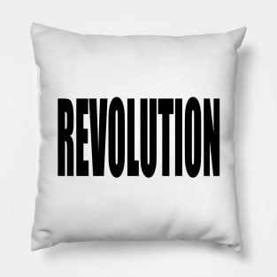 Revolution (Black Block Text) Pillow