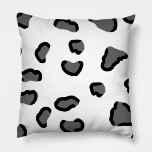 Black and White Snow Leopard Print Pillow