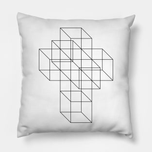 Hypercube (black) Pillow