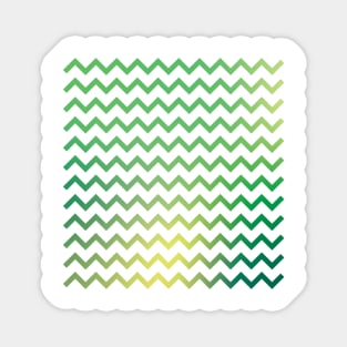 Chevron Stripes Natural Green and Yellow Gradient Magnet