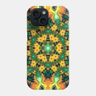 Psychedelic Kaleidoscope Yellow Orange and Green Phone Case