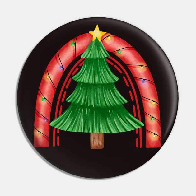 Christmas Lights Sparkle on The Tree Pin by Archie & Ainslie