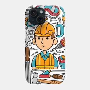 Man Builder Kawaii Doodle Phone Case