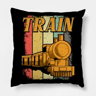 Vintage Train Lovers Gifts Retro Steam Train Novelty Gifts Pillow