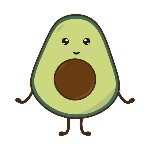 Kawaii Cute Avocado by letzdoodle