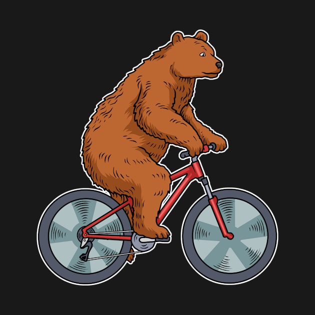 Bear On A Bike Funny Mountainbike Gift by CatRobot