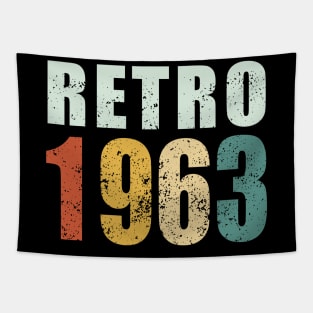 58th Birthday Gifts Year Old - Retro 1963 T-Shirt Tapestry