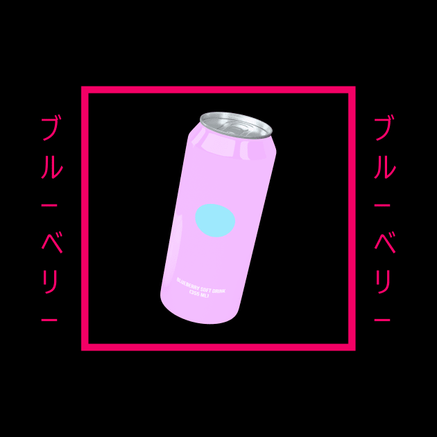 Blueberry Soda Fun Soft Drink Vaporwave Aesthetic by at85productions