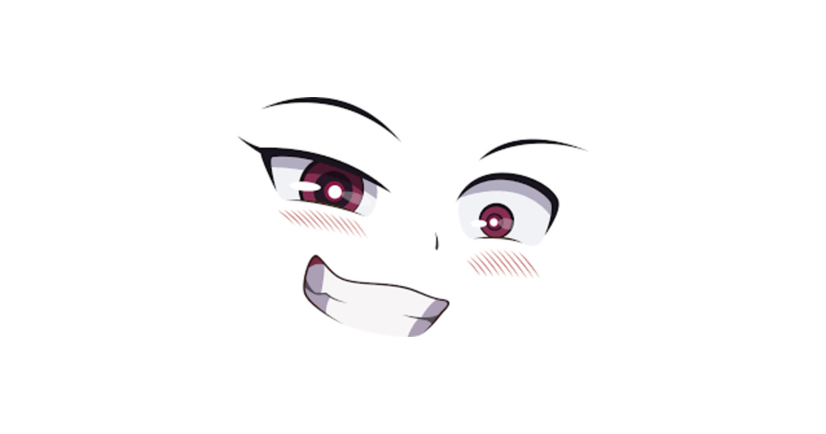 Anime Crazy Face - Animegirl - Naklejka | TeePublic PL