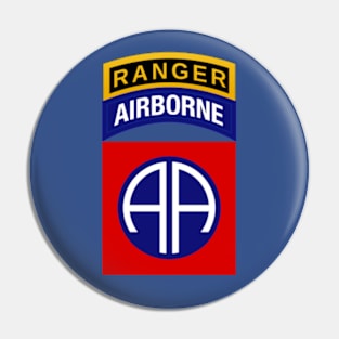 82nd Airborne Ranger Tab - Full Chest Design Pin