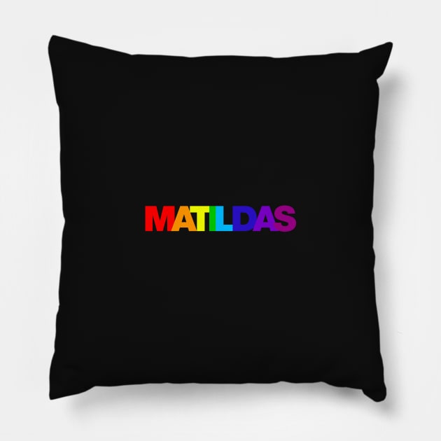 Matildas Rainbow Pillow by StripTees