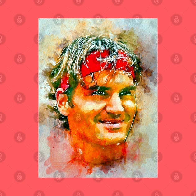 Watercolor Federer by danieljanda