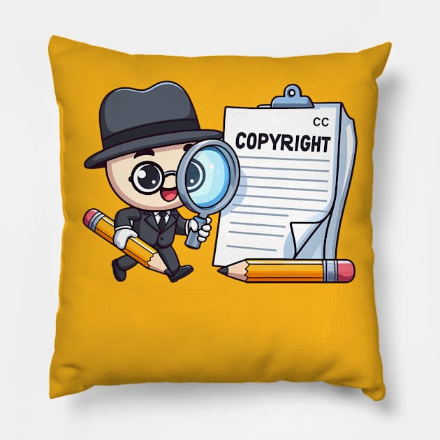 Copyright Detective Pillow by Artilize