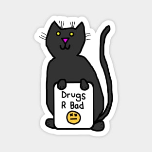 Cute Cat with Anti Drugs Message Magnet