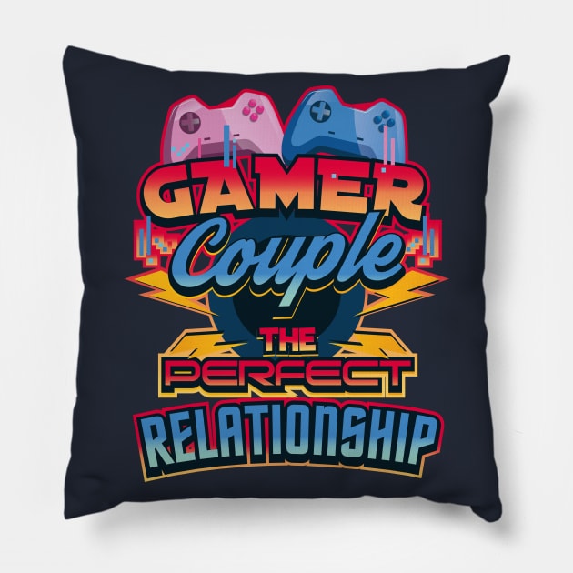 Gamer Couple The Perfect Relationship V-Day Pillow by creative