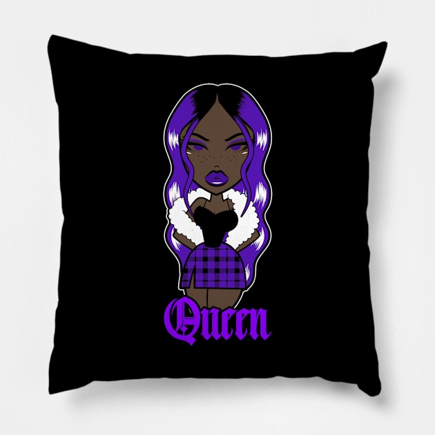 Queen Doll girl Purple-Out heart v3.6 Pillow by Just In Tee Shirts