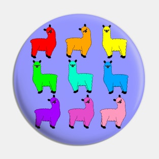 Rainbow Llamas Pin