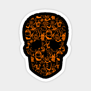 Skull Halloween Silhouette Icon Costume Magnet